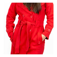 5 x Brand New NOROZE Women s Long Sleeve Belted Button Fleece Coat Jacket,Red,42 Tag 14  - RRP €139.95