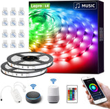 1 x RAW Customer Returns LE Smart LED Strip 10M, 2x5M, Music Sync, RGB 300 LEDs, Wifi LED Strip, Super Bright 5050 Self-Adhesive Light Strip WiFi, Fairy Lights with Remote Control, Compatible with Alexa, App, Google Home - RRP €29.99