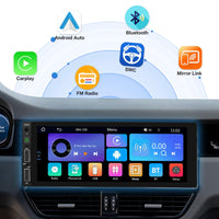 1 x RAW Customer Returns Hikity car radio 1 Din Carplay and Android Auto with screen 6.9 inch touch display radio Bluetooth hands-free system with reversing camera FM USB MP5 microphone - RRP €79.99