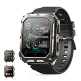 2 x RAW Customer Returns Smartwatch Men Military with Telephone Function, 1.83 Display Waterproof Activity Tracker Fitness Tracker with Sleep Monitor Blood Pressure Measurement 120 Sports Modes Sports Watch Fitness Watch for Android iOS - RRP €74.88