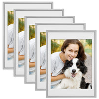 1 x RAW Customer Returns Yastouay picture frame 30x40cm with paper mount 20x30cm, set of 5 MDF plastic photo frames gold with hooks, acrylic glass, living room for standing and hanging decorative frames for pictures photos portrait - RRP €35.46