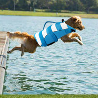 1 x Brand New Dog Life Jackets Pet Floatation Vest Pet Lifejacket Dog Safety Adjustable Swimming Vest with Handle Dog Life Jacket Blue Dog Life Jacket, L  - RRP €40.06