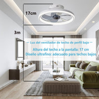 1 x RAW Customer Returns LMiSQ Modern Ceiling Fan with Lighting 220V 48W Reversible Ceiling Fan Quiet 3 Color Temperature 6 Wind Speed Ceiling Fan with Remote Control Smart APP Ceiling Lamp with Fan - RRP €109.08