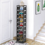 1 x RAW Customer Returns esonstyle 10 tier shoe rack, narrow metal shoe rack for 10 pairs, high shoe rack, space saving shoe storage for living room, entrance area, hallway and cloakroom - RRP €19.86