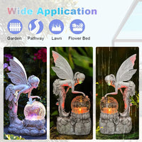 1 x RAW Customer Returns HIAME Garden Decoration Figures for Outdoors Large Solar Light, Flower Fairy Garden Decoration Flower Fairy Solar Light Resin Girl Outdoor Villa Decoration F  - RRP €33.26