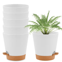 2 x Brand New wintfarm plastic flower pot with watering system, set of 6 self-watering planters with saucer, round plant pot for indoor and balcony garden plants, succulents, cactus 20 cm green  - RRP €74.6