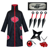 1 x RAW Customer Returns BARVERE Akatsuki Costume Adults, Akatsuki Costume Set with Cloak, Rings, Necklace, Headband, Bitterless and Hand Sword, Cosplay Costumes for Carnival, Halloween, Party-M - RRP €18.13