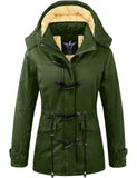 1 x RAW Customer Returns YXP Women s Warm Winter Coat Thick Parka Cotton Fleece with Detachable Hood Dark Military Green, L  - RRP €97.3