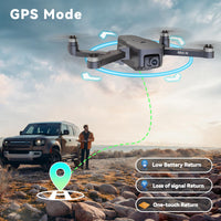 1 x RAW Customer Returns IDEA36 Drone with Camera 4K, GPS Drone Foldable FPV Quadcopter Drone with Brushless Motor, 5G WiFi Transmission, Optical Flow Positioning, Follow Me, GPS Return Function, 36 Minutes Flight Time - RRP €147.53