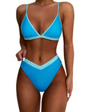 1 x RAW Customer Returns DOULAFASS V-shaped waist bikini women set high cut triangle bikini 2pcs swimwear - RRP €37.3