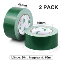 1 x RAW Customer Returns BOMEI PACK Green Duct Tape Waterproof 50 mm x 30 m - 2 Rolls Green Duct Tape Fabric Adhesive Tape - Fabric Tape - Duct Tape Extra Strong - Duct Tape - Waterproof Adhesive Tape - RRP €16.13