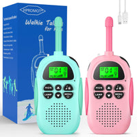 1 x RAW Customer Returns Walkie Talkie Children, HPROMOT 2 Pack Rechargeable Walkie Talkies, 16-Channel Children s Radio Toy for Boys Girls, Outdoor Adventure Outdoor Camping Hiking Blue Pink  - RRP €31.99