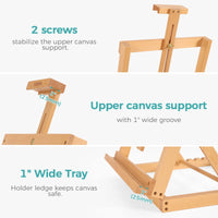 1 x RAW Customer Returns VISWIN Wooden Tabletop Easel with Heavy Duty H-Frame, Holds Canvases up to 58cm, Adjustable Beech Wood Tabletop Easel for Artists, Adults, Beginners - RRP €40.9