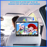 1 x RAW Customer Returns NAVISKAUTO 10.1 inch DVD Player Car With Headphone HDMI In, Car Monitor Headrest Slot In Design DVD Player Last Memory USB AV In Out 12V - RRP €139.99