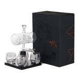 1 x RAW Customer Returns Oak Steel - Whisky Decanter, Ship Carafe 1000ml with Stainless Steel Tap 4 Whisky Glasses - Valentine s Day Birthday Father s Day Gift Set for Men - RRP €69.99