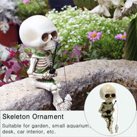 1 x Brand New JAHEMU Skeleton Figurines Halloween Ornaments Garden Decoration Ornament for Outdoor Aquarium Terrace Lawn Courtyard Balcony - RRP €22.8