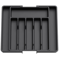 1 x RAW Customer Returns Lifewit cutlery holder, expandable utensil holder for drawer, adjustable cutlery tray, compact cutlery insert for drawers made of plastic for spoons, forks, knives, large, black - RRP €19.99