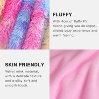 1 x RAW Customer Returns KANKAEU Cuddly Blanket Fluffy, 130 160cm Blanket with Rainbow, Soft Warm Fluffy Blanket, Sofa Blanket, Sherpa Sheep Blanket, Living Blanket, Bedspread - RRP €19.82