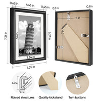 1 x Brand New Nacial 2 Pack Picture Frame Black 10x15 cm with Passepartout, Picture Frame 13x18 cm without Passepartout made of plastic with Plexiglass, Picture Frame Set Removable for Collages, Portraits, Comics - RRP €11.09