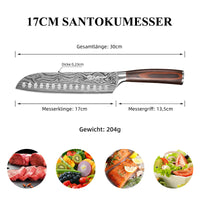 1 x RAW Customer Returns Sunnecko 17cm Santoku Knife Kitchen Knife Chef s Knife - Chef s Knife Professional Knife Japanese Knife Sharp Kitchen Knife All-Purpose Knife Kitchen Chef Knife, Chang Series - RRP €35.99