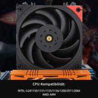 1 x RAW Customer Returns Thermalright U120EX REV.4 Black CPU Air Cooler, 6 Heat Tubes, TL - B12 Extreme PWM fan CPU Cooler, RPM 2150 RPM, for AMD AM4 AM5 Intel 17XX 1150 1151 1155 1200 2066, lga 1700, PC cooler - RRP €35.93