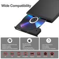 1 x RAW Customer Returns ORIGBELIE External DVD Drive, USB 3.0 External DVD Burner -RW CD ROM External Optical Drives Portable External CD Drive for Laptop Desktop PC Apple Mac Windows 11 10 8 7 XP Linux OS - RRP €21.6