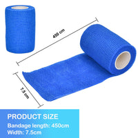 2 x Brand New Miilovdora 8 Rolls Self-Adhesive Bandage Cohesive Bandage Self-Adhesive Bandage for Vet Wrap Pet 7.5cm x 4.5m Elastic Bandage Adhesive Bandage Fixation Bandage for Wrist, Ankle Finger Blue  - RRP €30.24