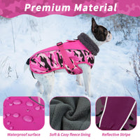 1 x Brand New Kuoser Winter Coat for Small Medium Large Dogs Waterproof Warm with Harness Hole Reflective Cold Weather Fleece Lining and Fur Collar Adjustable Dog Clothes Pink - RRP €33.71