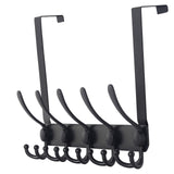 1 x RAW Customer Returns Dseap door coat rack for hanging, stainless steel door hook inside, door hook rail, coat hook door, door hanger, for clothes hat towel coat, with 5 triple hooks, black - RRP €18.14