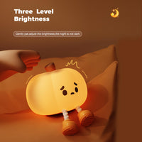 2 x RAW Customer Returns Brisun Silicon Night Light for Kids, Cute Pumpkin Bedside Sleeping Lamp for Nursery Children, USB Charging Tap Control Timing, Dimmable and Portable for Birthday Christmas Gifts - RRP €31.98