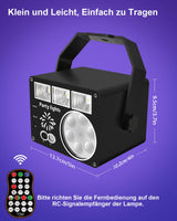 1 x RAW Customer Returns Vicalo disco light party light with remote control, music-controlled disco light with strobe, LED light DJ projector party light for KTV, stage, pubs, wedding, family reunion, club, holidays - RRP €45.24