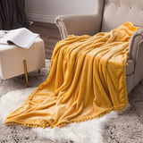 1 x RAW Customer Returns MIULEE Velvet Blanket with Pompoms Large Flannel Blanket for Sofas Super Soft Large Blankets Lightweight and Warm Plush for Child Pet Bed Room Bedroom 1 Piece 150x200cm Orange - RRP €30.24