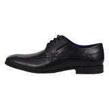 1 x RAW Customer Returns Bugatti Men s Business Low Shoes Made of Leather, With Elastic Band and Parallel Seam Derbys, Black, 42 EU - RRP €62.38