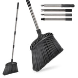 1 x RAW Customer Returns Masthome broom with handle, 142 cm street broom, garden broom width 35 cm, efficient, durable, robust sweeping broom with long handle for yard, garage, terrace, piazza, street-black - RRP €23.89