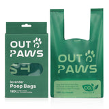 37 x Brand New OutPaws Dog Poop Bags with Handles, 100 Leak Proof and Extra Thick, Compostable Dog Poop Bags, Lavender Scented, 120 Count - RRP €372.59