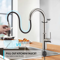 1 x RAW Customer Returns CREA kitchen tap extendable, kitchen tap with 3 modes, sink tap single lever mixer tap kitchen 360 rotatable, high pressure single-lever sink tap mixer tap made of brushed stainless steel - RRP €87.96