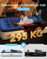 1 x RAW Customer Returns iDOO Queen Air Mattress with Integrated Electric Pump, Self-Inflating Air Bed with Storage Bag, Inflatable Bed for Camping, Guests, Travel and Indoors, Air Bed, 33 cm High Air Bed - RRP €98.35