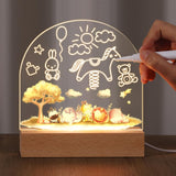 4 x Brand New BBTO Personalized Night Light for Babies USB Christening Gifts with Animal Print Acrylic Bedside Lamp for Baby with Wipeable Pen Cleaning Cloth for Kids Girl Boy - RRP €81.6