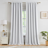 1 x RAW Customer Returns Treatmentex set of 2 opaque curtains with ruffle tape, thermal curtain, cold protection, blackout curtains for bedroom, living room, greyish white, 245 x 140 cm H x W  - RRP €38.3