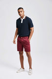 3 x Brand New MaaMgic Shorts for Men Slim Fit Bermuda Casual Shorts Classic Chinos in Canvas Comfortable 7 ,Red,Size 34 - RRP €77.97