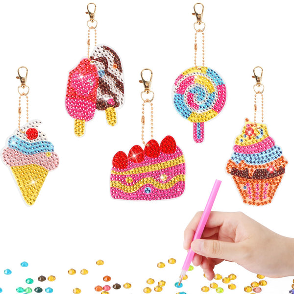 1 x Brand New AKONE Gifts for Girls Ages 6-12, Diamond Painting for Kids, DIY Kit for Kids Ages 6 and Up, DIY Diamond Painting Keychain, DIY Toys for Girls Ages 7, 8, 9, - RRP €19.2