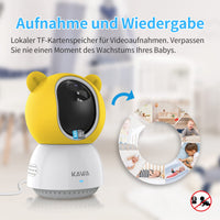 1 x RAW Customer Returns KAWA Babyphone S7 Extra Camera, Monitor Not Included, Automatic Night Vision, 2-Way Audio, 350 Translation and 67 Rotation, 110 Wide Angle View, Lullaby Camera Only  - RRP €50.41