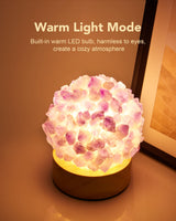 1 x RAW Customer Returns Nice Dream Natural Amethyst Lamp with Wooden Base, Healing Crystal Night Light for Meditation, Yoga, Reiki Healing, Crystal Light Bedroom Decor Gift for Women and Girls - RRP €35.99