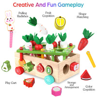 1 x Brand New KMTJT Montessori 2 Years Wooden Baby Toy from 1 year old Sorting Game Montessori Wooden Puzzle Carrot Harvest Easter Gift of Learning Toys for Toddlers Ages 2 to 3 - RRP €26.99