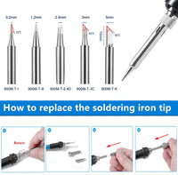 1 x RAW Customer Returns Tin Soldering Irons SREMTCH Upgraded 60W Adjustable Temperature Soldering Iron Kit 200-450 C with ON OFF Switch 9 in 1 Kit, 5 Tips, 10g Solder Wire and Stand - RRP €13.99