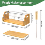 1 x RAW Customer Returns Msoesticc.dl Sodastream bottle holder bamboo, 4 draining rack bottles draining rack with draining tray and bottle brush, bottle stand for SodaStream Crystal and Emil bottles - RRP €28.22