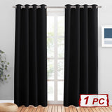 1 x RAW Customer Returns PONY DANCE Door Curtain Opaque Curtains 1 Piece H 210 x W 132 cm Blackout Curtain Eyelets Thermal Curtain Door Inside Opaque Curtains Living Room Modern, Black - RRP €28.95