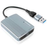 1 x RAW Customer Returns weton Dual Monitor Adapter, USB A C to 2X 1080p HDMI Splitters, external graphics card, USB 3.0 to Screen Adapter Extender compatible with Mac OS, Windows - RRP €31.45