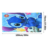 1 x RAW Customer Returns BJPERFMS Stitch beach towel, 150 x 70 cm beach towel children, Stitch beach towel microfiber, Stitch towel, quick-drying bath towel for camping, beach, sauna, Lilo Stitch gift for fans - RRP €18.14