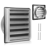 1 x RAW Customer Returns LALAGO ventilation grille 150mm, extractor grille external outlet grille made of 304 stainless steel, ventilation grille 150mm, backflow flap weather protection grille with insect screen Fixed grille  - RRP €33.26